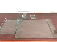 4 pc Sixtrees Plate Glass Desk Set