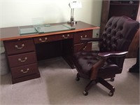 Riverside Cherry Finish Executive Desk and Chair