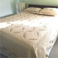 3 pc Quilted Coverlet Set, Queen Size