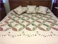 King Size Quilted Coverlet  with 3 Pillows