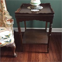 Pie Crust Top Square Side Table