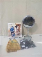 Large free-standing mirror, bag of pedometers,