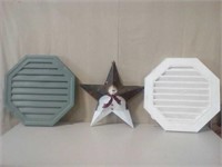 2 attic vents and snowman star