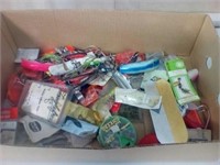 Lot of fishing lures, hooks, and weights