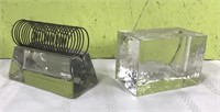 Glass block desk set