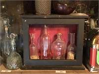 Wooden Case with Four Decanters