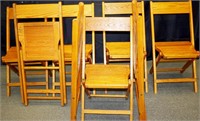 Pairs of Snyder Oak Folding Chairs (4)