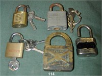 Five assorted smaller padlocks