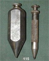 Pair of steel plumb bobs