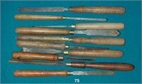 Ten assorted lathe tools