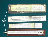 Four assorted slide rules