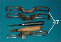 Lot of five assorted shoe and/or boot tools