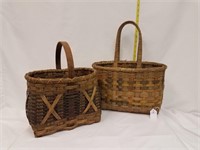 (2) Rustic Weave Baskets / Purses