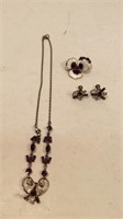 STERLING SILVER NECKLACE WITH STONES + VIOLET