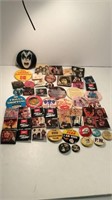 COLLECTIBLE BUTTON PINS - ROCK BANDS, MUSIC