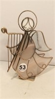 LEADED GLASS ANGEL - 8" H