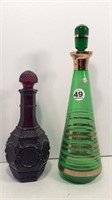 2 DECANTERS - 9" & 13"