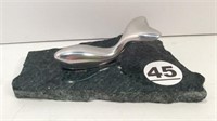 PEWTER WHALE FIGURE - 5" L