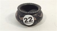 SMALL INLAID METAL BOWL - 3" D