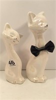 PAIR OF CAT FIGURES - 6" H