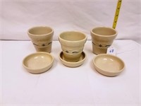 (3) Traditions Flower Pots with Saucers