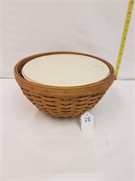 2002 9" Bowl Basket with Plastic Bowl Insert &