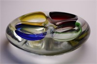 Murano Four Color Sided Ashtray