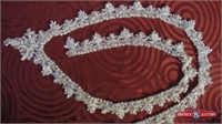 Large V Neck Beaded Applique. Beads and pearls. V