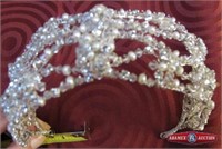 Headband. Pearls and beads. Wide. Millinery. (Ref