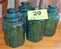 Glass Canisters X4