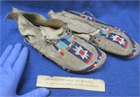 old "indian moccasins" w/provenance note (beaded)