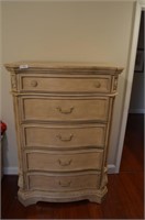 Beautiful Ashley Shell Colored 5 Drawer Chest