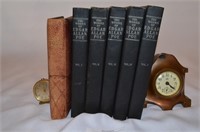 Edgar Allen Poe Book Collection-6 Books, 2 Clocks