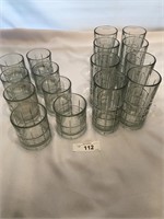 Lot of 16 Clear Glasses-8 Juice, 8 Tall