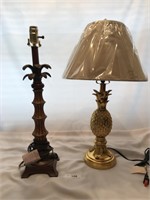 2 Lamps-One Pineapple(New), One Bamboo(No Shade)