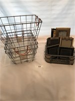 3 Wire Baskets(New), 6 Small Picture Frames, 1 Let