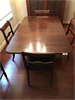 Early Duncan Phyfe Style Dropleaf Table w/4 Chairs