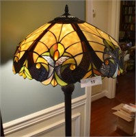 18 Jewel Stained Glass Floor Lamp