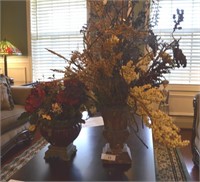 2 Floral Arrangements in Beautiful Stoneware Vases