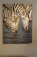 Original Oil On Canvas Zebras