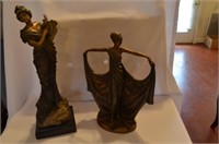 2 Sculpures-1 Metal, 1 Ceramic Ladies