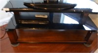 Wood & Glass 2 Tier TV Stand w/DVD Player