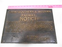 Great Southern & Western Railway Notice