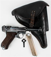 Gun German P08 Luger Semi Auto Pistol in 9mm