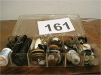 BOX OF BUTTONS AND SEWING BOX