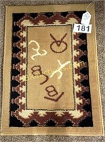 SMALL WESTERN RUG WITH CATTLE BRANDS