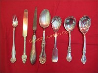 Sterling Silver & Weighted Silver Plate: 7 pc lot