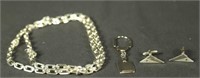 LOT OF THREE SILVER JEWELRY PIECES