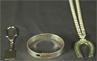 LOT OF FOUR SILVER JEWELRY PIECES