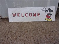 Micky Mouse handpainted wooden sign